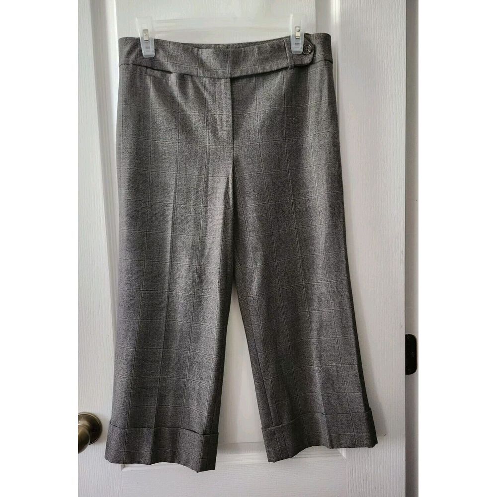 Ann Taylor‎ Women's Wide Leg Cropped Dress Pants High-Rise Gray Size 6